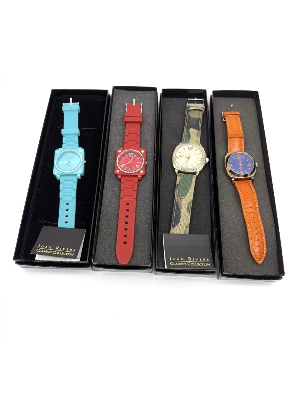 Joan Rivers Classics Collection Lot 4 Quartz Watches V377 Rhinestone w Boxes